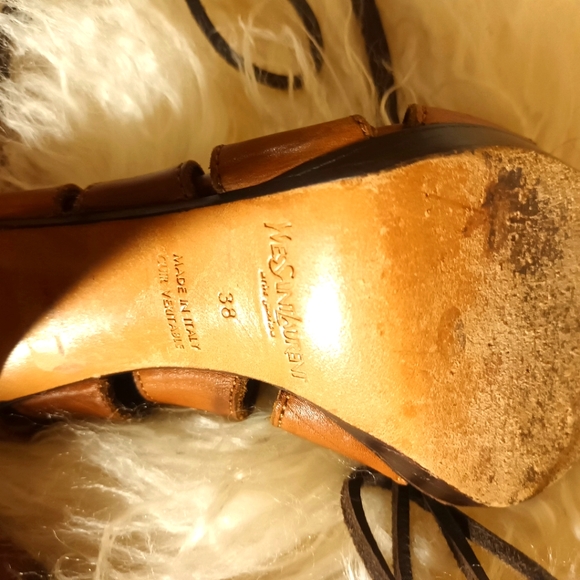 YSL Tom Ford Gladiator High Heel Sandal Brown Leather 2002 Collection Sz 38 - Picture 4 of 5